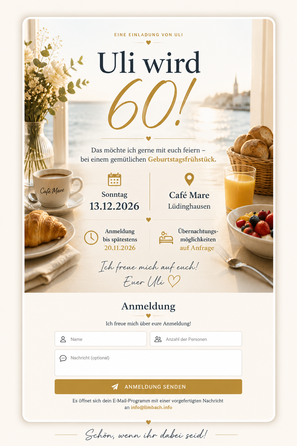 Einladung zu Uli Limbachs 60. Geburtstag